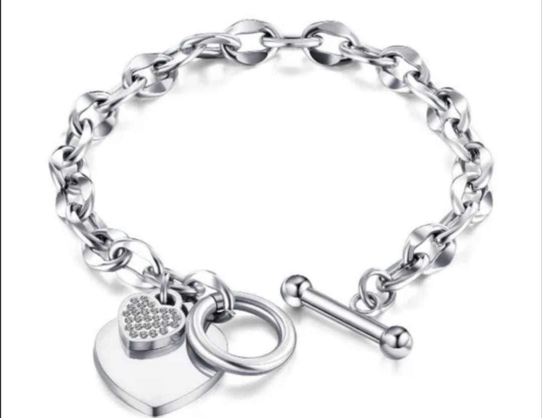 18K GOLD PLATED CHARM CHAIN STAINLESS STEEL BRACELET