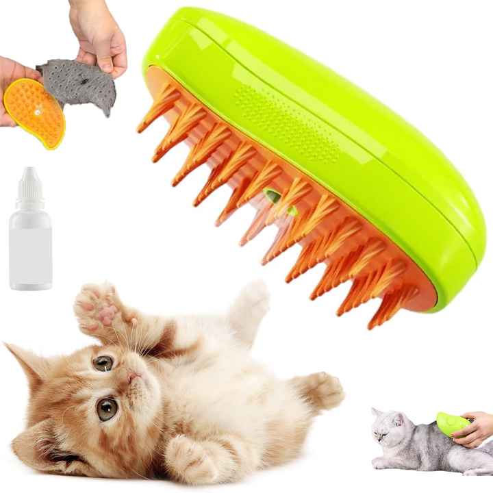 USB RECHARGEABLE STEAM PET MASSAGE BRUSH