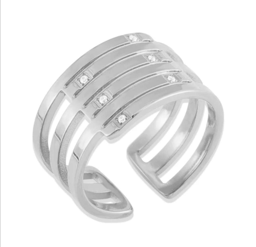 MULTI-LAYERS TWINKLING CUBIC ZIRCON RING
