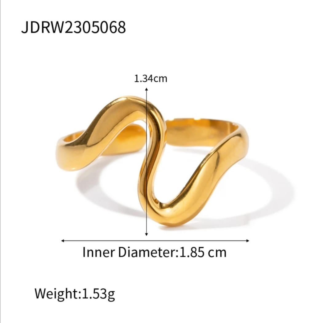 DAILY SIMPLE MINIMALIST IRREGULAR CURVED RING