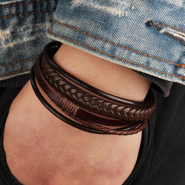 5 LAYERS LEATHER BRACELET