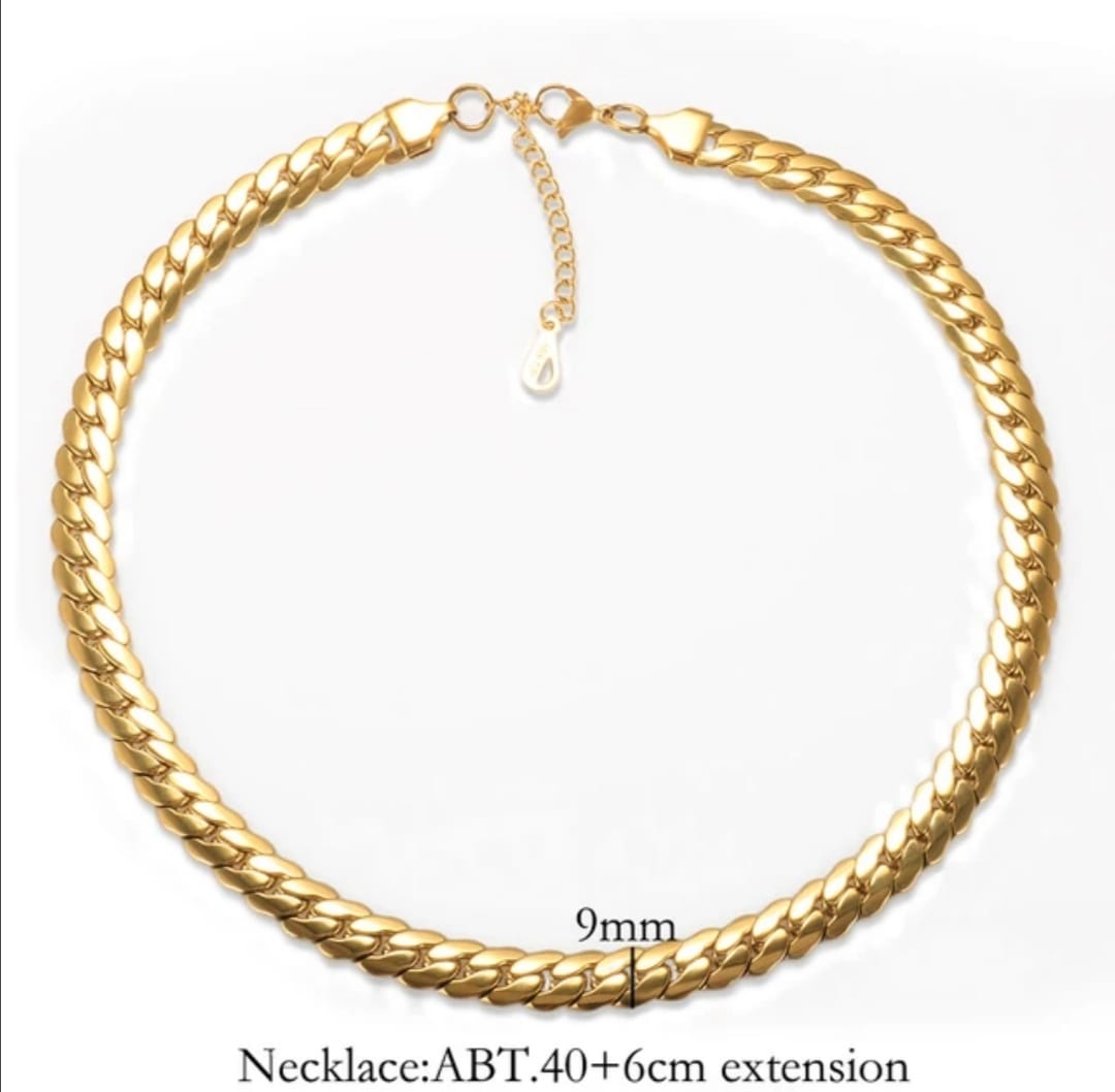 18K PVD Gold Plated Waterproof Fashion Stainless Steel Women Necklace