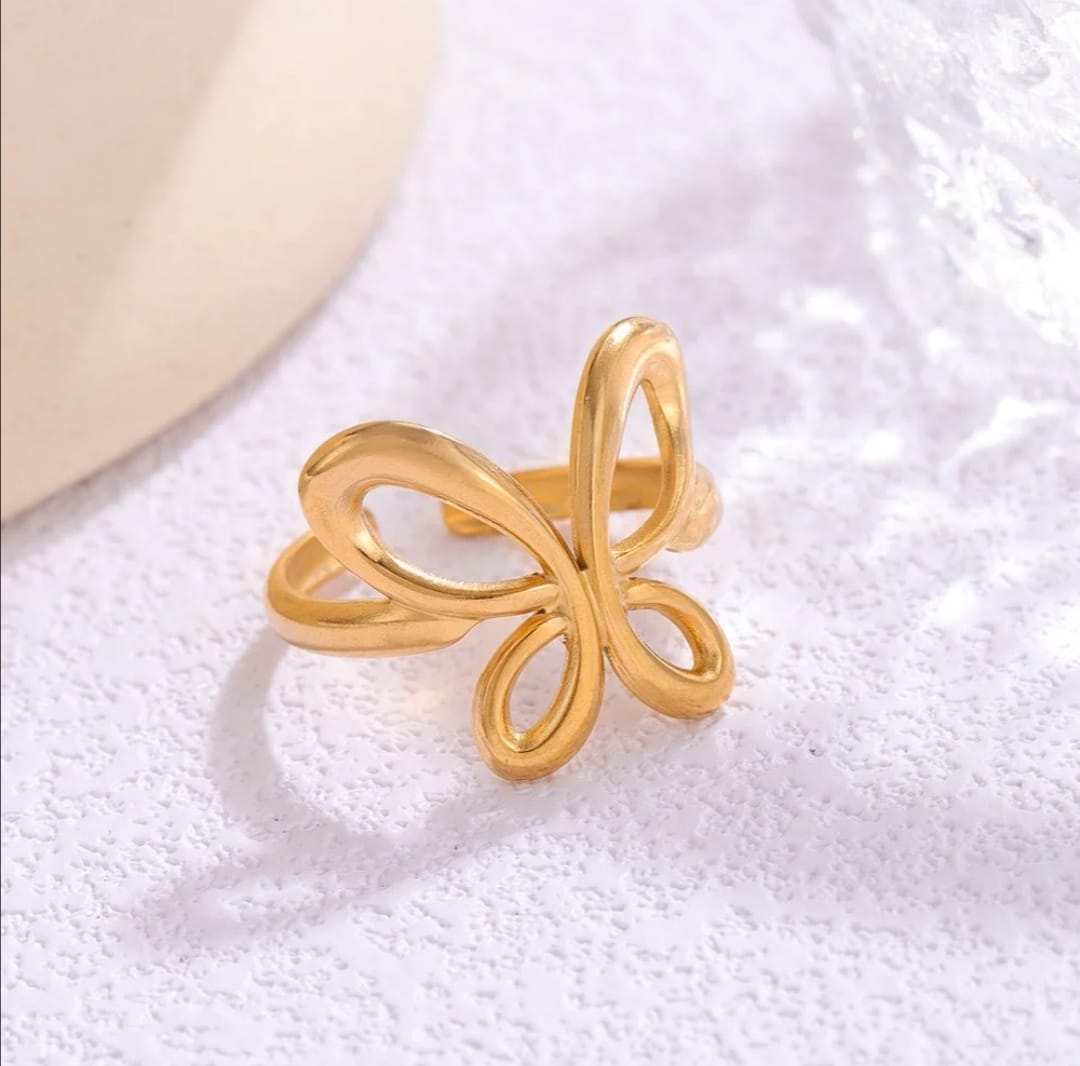 BUTTERFLY STAINLESS STEEL RING