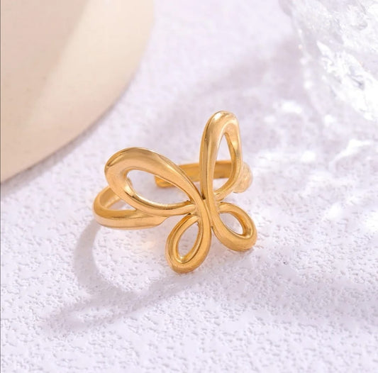 BUTTERFLY STAINLESS STEEL RING
