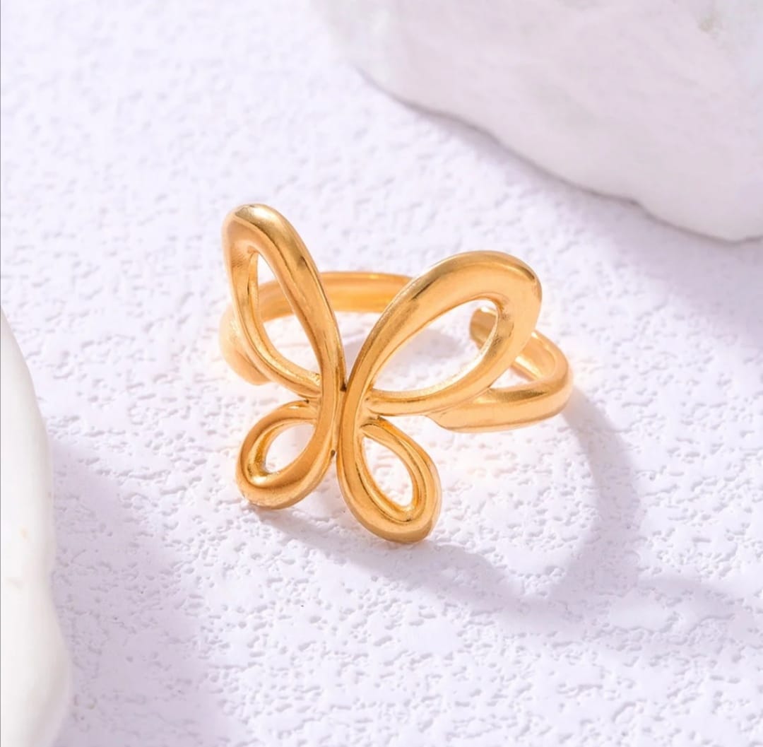 BUTTERFLY STAINLESS STEEL RING