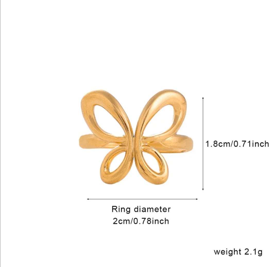 BUTTERFLY STAINLESS STEEL RING