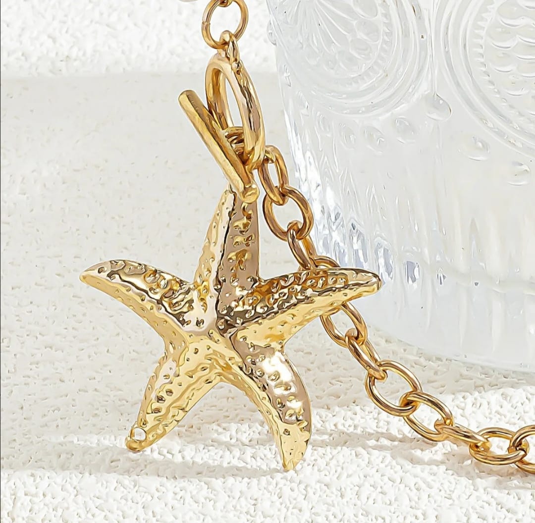 BOHEMIAN STARFISH SHELL PEARL NECKLACE
