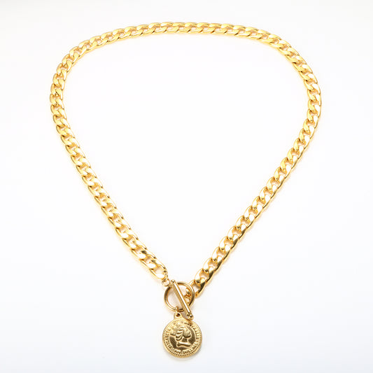 18K  Gold Plated Waterproof Fashion Stainless Steel Necklace