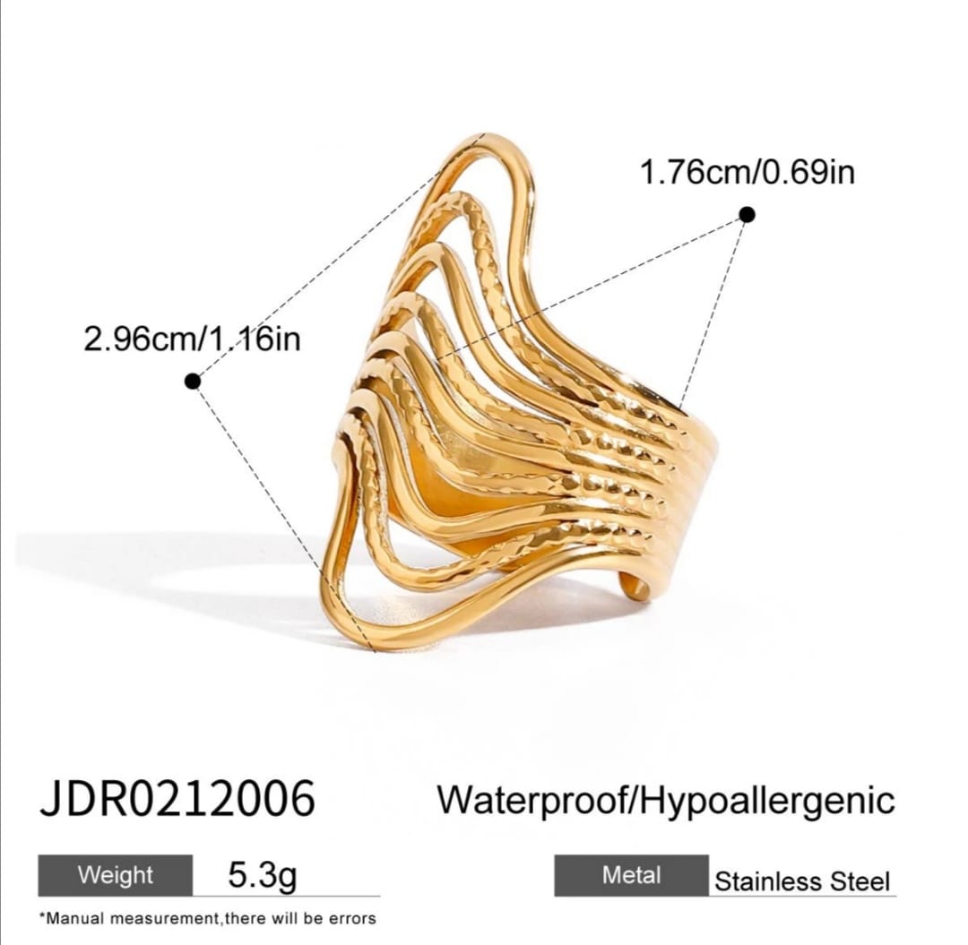 MULTI-LAYER HOLLOW IRREGULAR OPEN RING