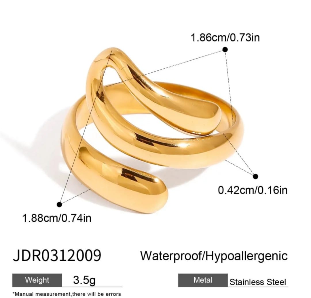 OPEN MODERN GEOMETRIC LINER WITH IRREGULAR OVAL CUT RING