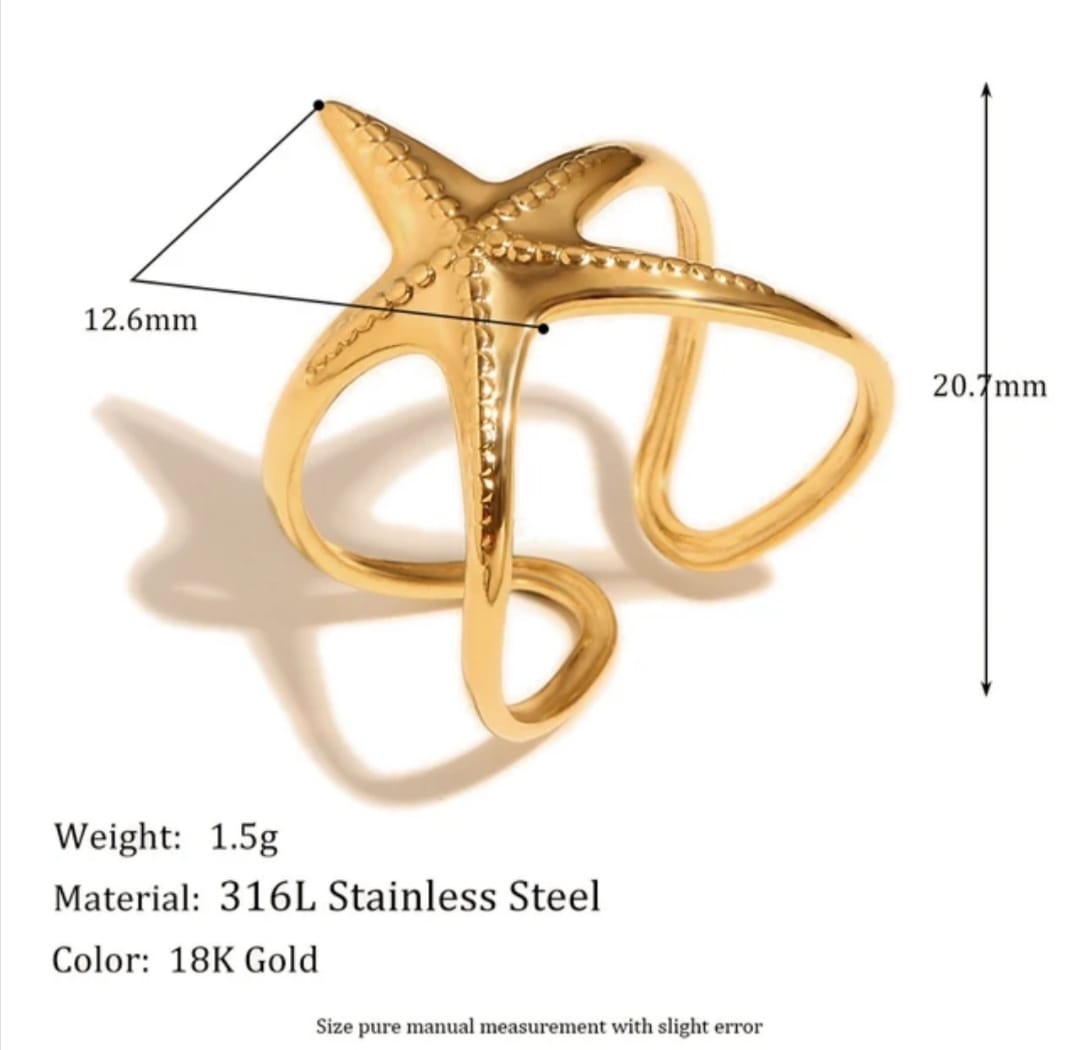 STARFISH ENGRAVED RING