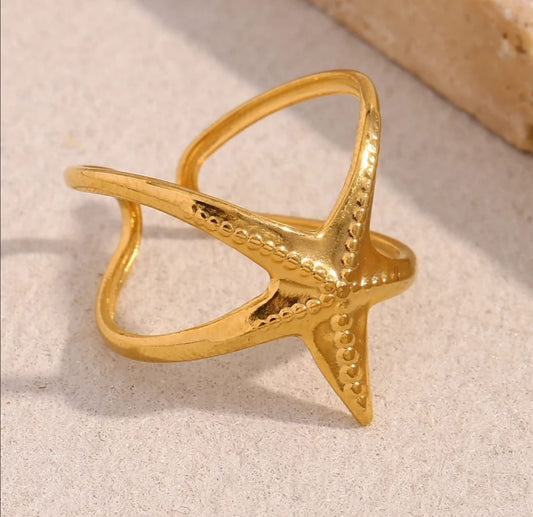 STARFISH ENGRAVED RING