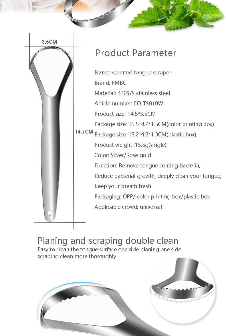 Stainless Steel Double Layer Tongue Scraper