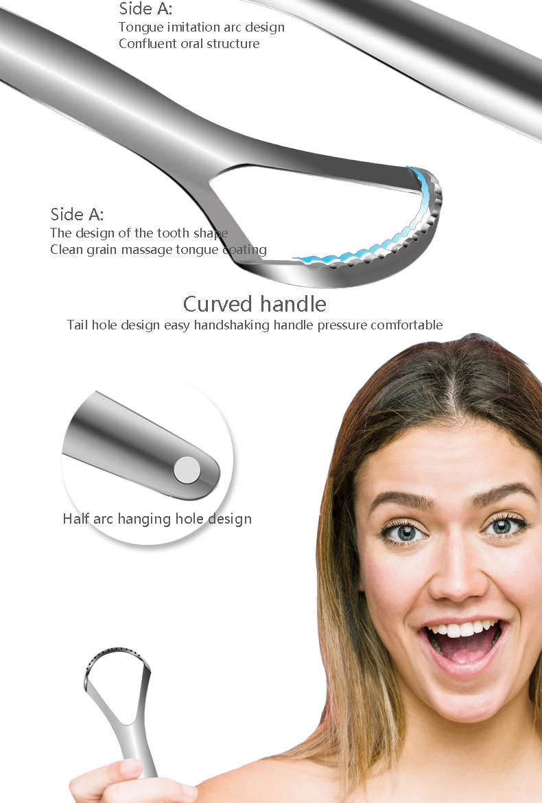 Stainless Steel Double Layer Tongue Scraper