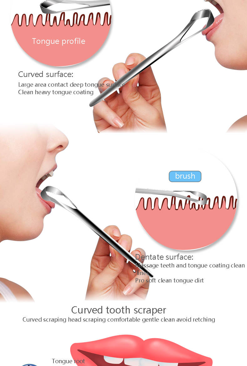 Stainless Steel Double Layer Tongue Scraper